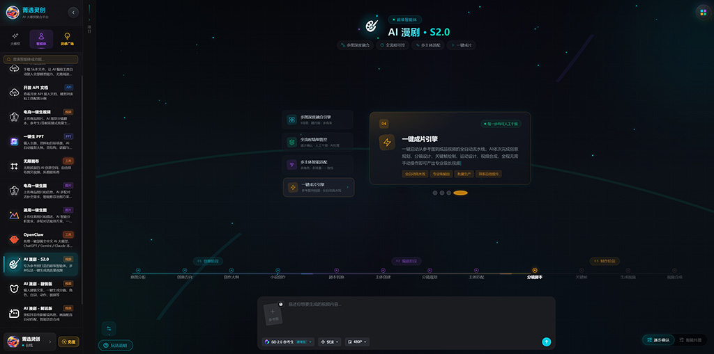 横版案例素材图：漫剧与多帧制作示意